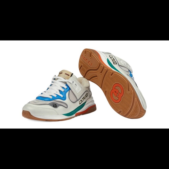 Gucci Ultrapace White/ Blue/Silver Sz 7.5 592348-02JM0-9089 - Picture 3 of 11